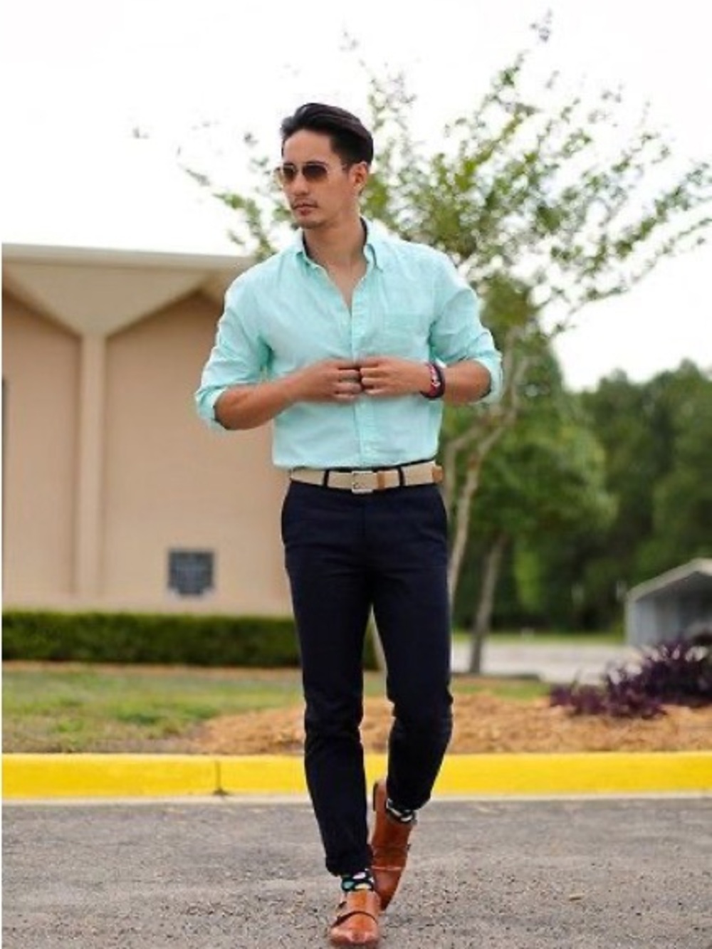 NWOT J. Crew Slim Fit Mint Green Button Down Men's Shirt Size L